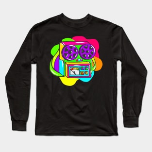 Neon Hippy 80s 90s Costume Retro Vintage Long Sleeve T-Shirt